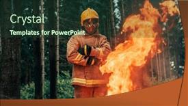  Presentation with fire service - Slides enhanced with firefighter-at-job-firefighter background and a tawny brown colored foreground