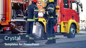  Presentation with work safety - Cool new PPT theme with firefighter-fireman-emergency-safety-protection backdrop and a ocean colored foreground