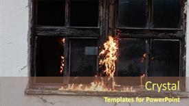  Presentation with firefighter - PPT theme consisting of firefighter-hero-carrying-baby-girl background and a  colored foreground