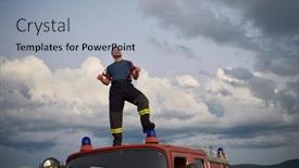  Presentation with firefighter - Slide set featuring firefighter-out-of-duty background and a light gray colored foreground