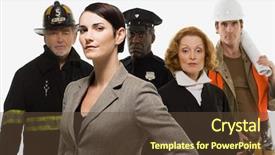  Presentation with firefighter - Amazing slides having firefighter police officer judge construction backdrop and a tawny brown colored foreground