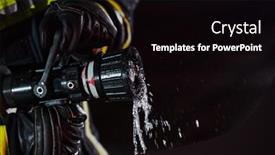  Presentation with water rescue - Presentation theme having firefighter-using-a-water-hose background and a black colored foreground