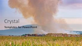  Presentation with battle field - Theme with firefighters-battle-with-huge-fire background and a coral colored foreground