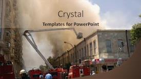  Presentation with firefighters - Amazing slide deck having firefighters-on-a-boom-during backdrop and a lemonade colored foreground