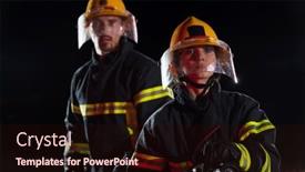  Presentation with water rescue - Slides featuring firefighters-using-a-water-hose background and a wine colored foreground
