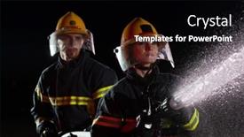  Presentation with water rescue - Slides with firefighters-using-a-water-hose background and a black colored foreground