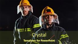  Presentation with water rescue - Presentation with firefighters-using-a-water-hose background and a tawny brown colored foreground