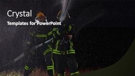  Presentation with water rescue - PPT layouts consisting of firefighters-using-a-water-hose background and a dark gray colored foreground