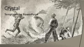  Presentation with savannah - Cool new PPT layouts with firefigthing - new caledonian natives extinguishing fire backdrop and a light gray colored foreground