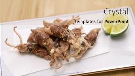  Presentation with firefly - PPT layouts consisting of firefly-squid-tempura-japanese-cuisine background and a lemonade colored foreground