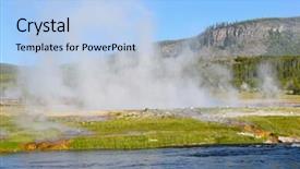  Presentation with cameroon river - Slide deck with firehole river at midway geyser background and a  colored foreground