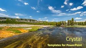  Presentation with yellowstone - Theme consisting of firehole-river-in-yellowstone-national background and a tawny brown colored foreground
