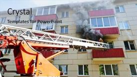  Presentation with climbing - Amazing presentation having fireman climbing a ladder backdrop and a light blue colored foreground