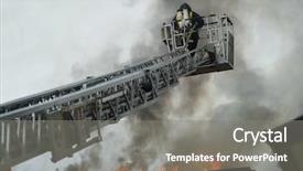  Presentation with working - Cool new PPT theme with security system protection - fireman working on top backdrop and a gray colored foreground