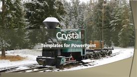  Presentation with train railway - Beautiful presentation design featuring firengine - vintage locomotive train on railway backdrop and a  colored foreground