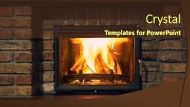  Presentation with brick wall - Audience pleasing presentation design consisting of fireplace-and-fire-close-view backdrop and a tawny brown colored foreground