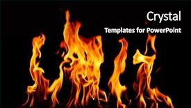  Presentation with flame - PPT layouts with fireplace flames - fire flame close up background and a black colored foreground
