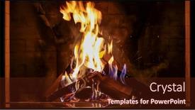  Presentation with splash - Slide set with fireplace-splash-with-burning-trees background and a wine colored foreground