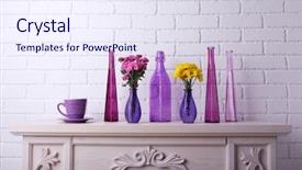  Presentation with islamic decorations decoration and motif - Colorful PPT theme enhanced with fireplace with beautiful purple decorations backdrop and a sky blue colored foreground