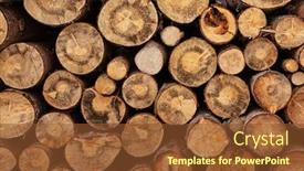  Presentation with wood texture - PPT theme featuring fireplace-wood-logs-side-texture background and a tawny brown colored foreground