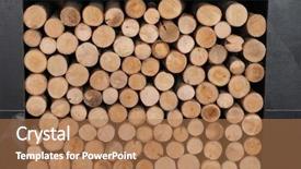  Presentation with wood log - Beautiful PPT theme featuring fireplace wood backdrop and a coral colored foreground