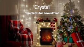  Presentation with fireside - Slide deck enhanced with fireside - beautiful living room decorated background and a violet colored foreground