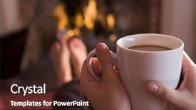  Presentation with holding hands old young - Colorful presentation theme enhanced with fireside - detail of young woman holding backdrop and a tawny brown colored foreground