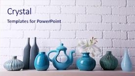  Presentation with brick wall - Amazing slides having fireside - fireplace with beautiful blue decorations backdrop and a sky blue colored foreground