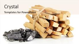  Presentation with coal - Theme enhanced with piece of multi layered cake background and a soft green colored foreground.