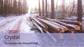  Presentation with energy source - Cool new slide set with firewood as a renewable energy backdrop and a light blue colored foreground