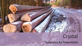  Presentation with energy source - Presentation theme with firewood as a renewable energy background and a light blue colored foreground