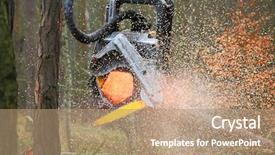  Presentation with timber harvest - PPT theme featuring firewood as a renewable energy background and a coral colored foreground