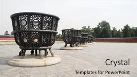  Presentation with heaven - Cool new PPT theme with dignify - firewood burning stove backdrop and a soft green colored foreground