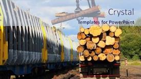  Presentation with energy gas - PPT theme featuring firewood-exported-from-the-czech background and a sky blue colored foreground