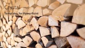  Presentation with stack - Audience pleasing presentation theme consisting of firewood-stack-of-chopped-wood backdrop and a coral colored foreground