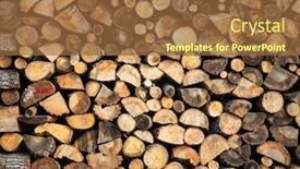  Presentation with wood texture - Colorful slide deck enhanced with firewood-storage-concept-natural-sawn backdrop and a tawny brown colored foreground