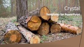  Presentation with pine forest - Theme featuring firewood store in pine forest background and a coral colored foreground
