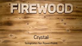  Presentation with wooden - Amazing slide deck having firewood word made of wooden backdrop and a yellow colored foreground