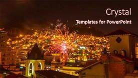  Presentation with firework - Cool new theme with firework-in-the-night-la backdrop and a wine colored foreground