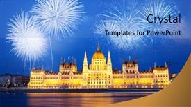  Presentation with fireworks on chinese new year - Beautiful PPT layouts featuring fireworks around hungarian parliament- new backdrop and a teal colored foreground