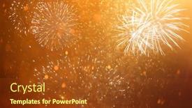  Presentation with fireworks - Cool new presentation theme with fireworks-at-new-year backdrop and a tawny brown colored foreground
