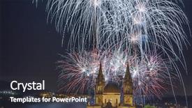  Presentation with fireworks - Slides featuring fireworks at sao torcato romaria background and a dark gray colored foreground