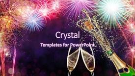  Presentation with splashing - Amazing slide deck having fireworks background celebration concept free backdrop and a wine colored foreground