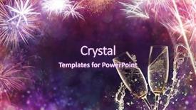  Presentation with two glasses of champagne - PPT layouts consisting of fireworks background celebration concept free background and a wine colored foreground