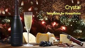  Presentation with fireworks on chinese new year - Amazing PPT layouts having fireworks champagne and special cheese backdrop and a tawny brown colored foreground