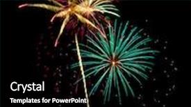  Presentation with fireworks - PPT layouts having fireworks composition photographed with long exposure isolated on black background and a black colored foreground