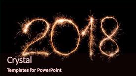  Presentation with firework - Presentation design featuring fireworks display - 2018 text made from sparkler background and a wine colored foreground