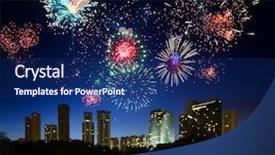  Presentation with firework - Audience pleasing PPT theme consisting of beautiful medieval woman in long blue dress back backdrop and a teal colored foreground