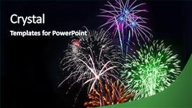  Presentation with displaying - Cool new presentation theme with fireworks displaying on black sky backdrop and a black colored foreground