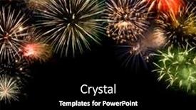  Presentation with fireworks - Beautiful presentation design featuring fireworks-in-a-black-background backdrop and a black colored foreground